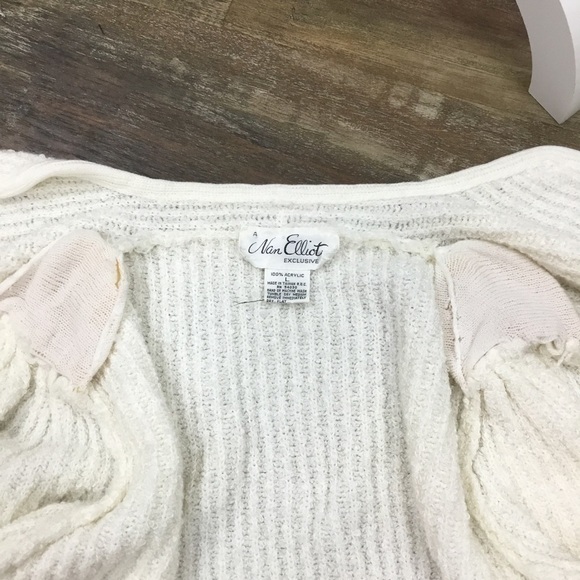 VINTAGE Nan Elliot Heavy Cardigan Sweater with Built In Shoulder Pads - Picture 6 of 9